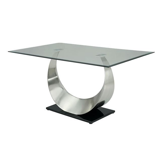 ORLA Silver/Black Dining Table - U&U Home Budget Furniture (Carteret, NJ)