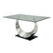 ORLA Silver/Black Dining Table - U&U Home Budget Furniture (Carteret, NJ)