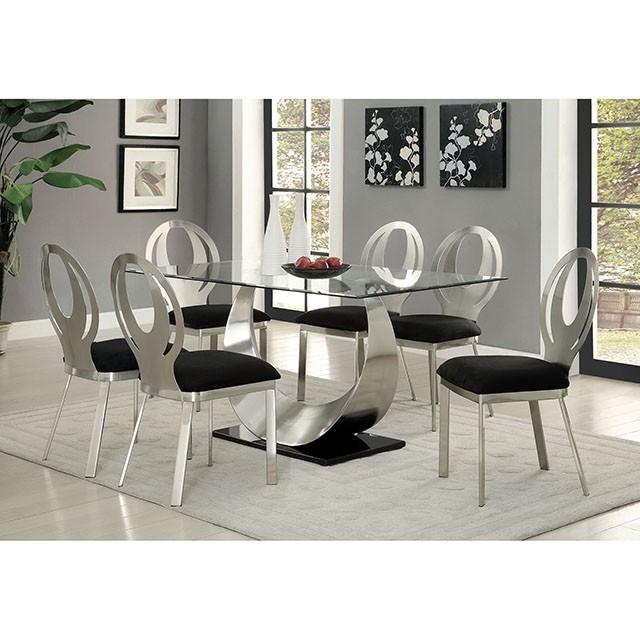 ORLA Silver/Black Side Chair (2/CTN) - U&U Home Budget Furniture (Carteret, NJ)