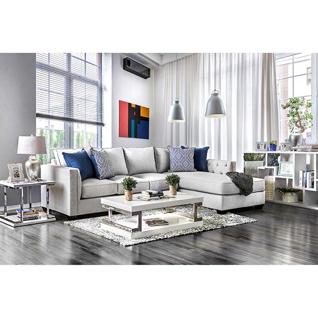 Ornella Light Gray/Blue Sectional - U&U Home Budget Furniture (Carteret, NJ)