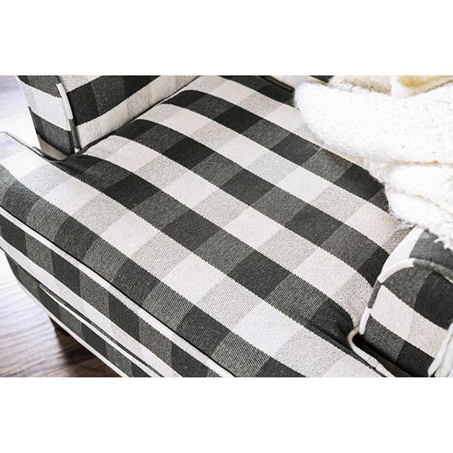 Patricia Ivory/Black Stripe Chair - U&U Home Budget Furniture (Carteret, NJ)
