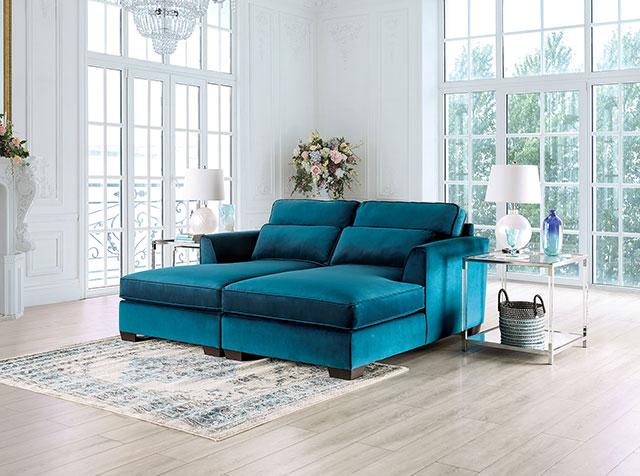 PEREGRINE Sectional, Teal - U&U Home Budget Furniture (Carteret, NJ)
