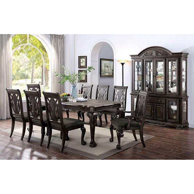 Petersburg Dark Gray Dining Table w/ 1x18"Leaf - U&U Home Budget Furniture (Carteret, NJ)