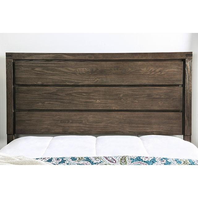 Rexburg Wire-Brushed Rustic Brown E.King & Full Bed - U&U Home Budget Furniture (Carteret, NJ)