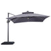 Sano 10 Ft Square Umbrella w/ Double Top w/ LED Light + 37" Large Base - U&U Home Budget Furniture (Carteret, NJ)