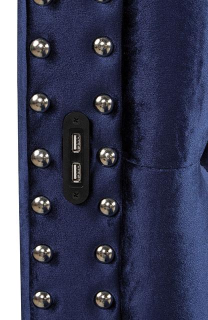 SANSOM E.King & Queen Bed, Black, Blue, & Grey - U&U Home Budget Furniture (Carteret, NJ)