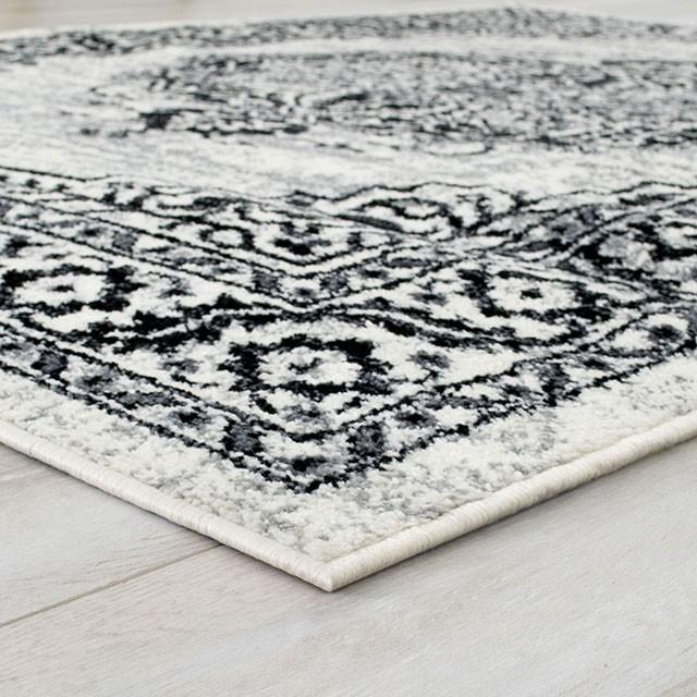 Serang Gray/Black 5' X 7' Area Rug - U&U Home Budget Furniture (Carteret, NJ)