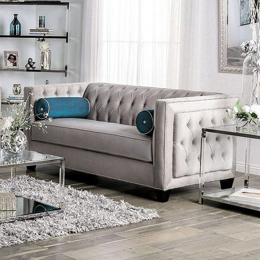 Silvan Gray Love Seat - U&U Home Budget Furniture (Carteret, NJ)