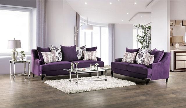 Sisseton Purple Sofa - U&U Home Budget Furniture (Carteret, NJ)