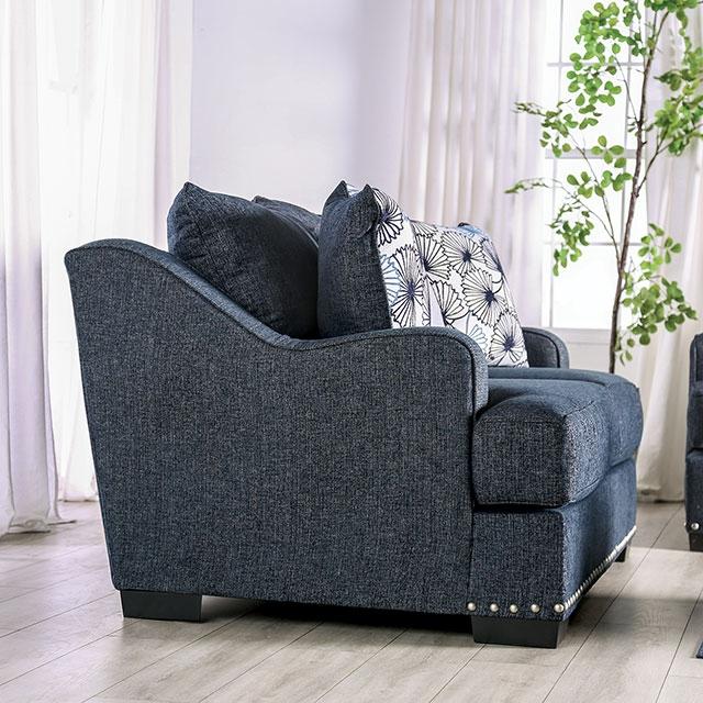 SONORA Loveseat, Dark Navy - U&U Home Budget Furniture (Carteret, NJ)