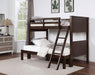 STAMOS Full/Full, Twin/Full, & Twin/twin Bunk Bed, Walnut - U&U Home Budget Furniture (Carteret, NJ)