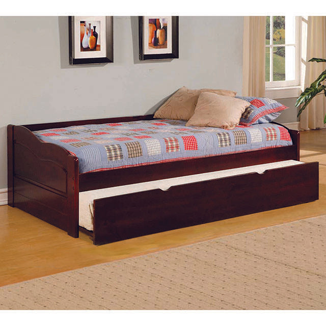 Sunset Cherry Daybed w/ Trundle, Cherry - U&U Home Budget Furniture (Carteret, NJ)