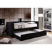Susanna Black Daybed w/ Trundle, Black - U&U Home Budget Furniture (Carteret, NJ)