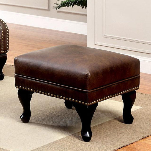 VAUGH Rustic Brown Ottoman - U&U Home Budget Furniture (Carteret, NJ)