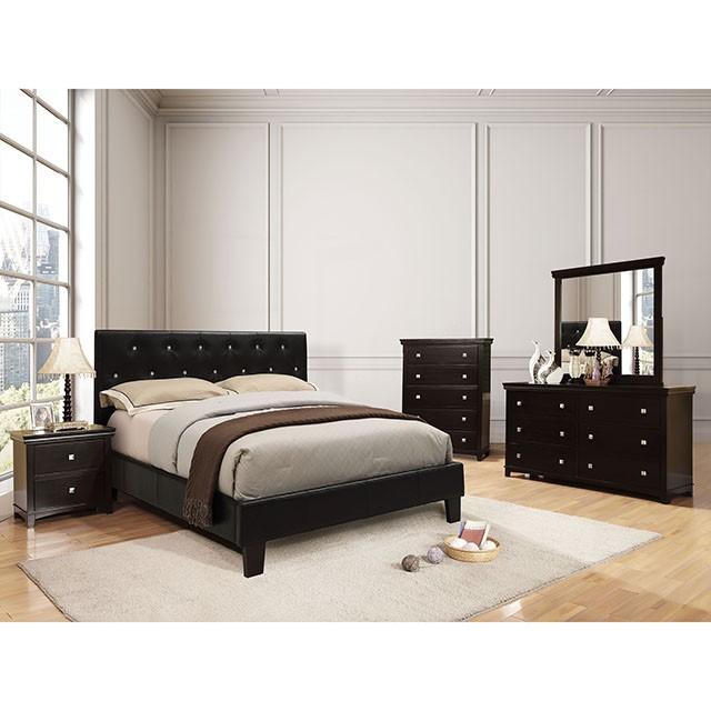 Velen Black Cal.King, E.King, Full, & Twin Bed Black & White - U&U Home Budget Furniture (Carteret, NJ)