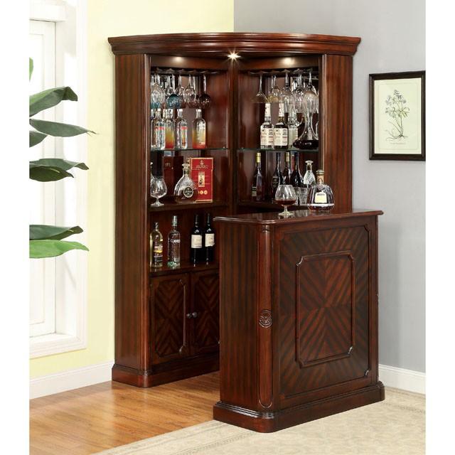 VOLTAIRE Dark Cherry Bar Table - U&U Home Budget Furniture (Carteret, NJ)
