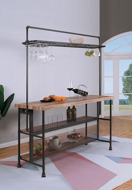 PARIAMAN Bar Table, Sand Black/Natural - U&U Home Budget Furniture (Carteret, NJ)