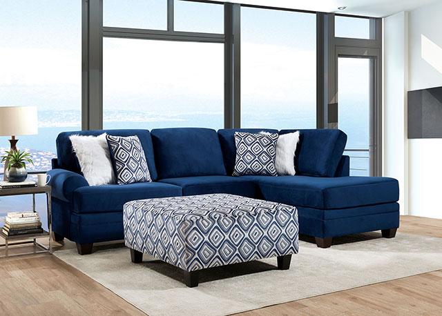 WALDPORT Swivel Chair, Navy - U&U Home Budget Furniture (Carteret, NJ)