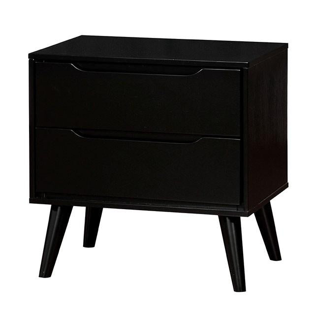 LENNART II Black Night Stand - U&U Home Budget Furniture (Carteret, NJ)