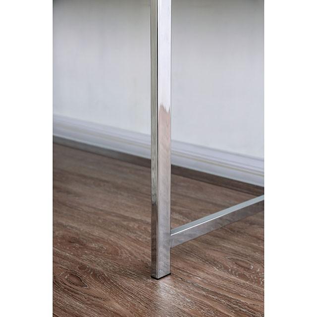 Loke White/Chrome Computer Desk - U&U Home Budget Furniture (Carteret, NJ)