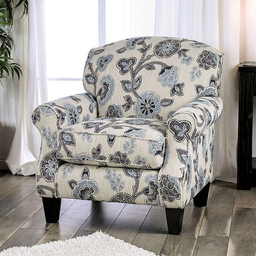 Nash Ivory Chair, Floral - U&U Home Budget Furniture (Carteret, NJ)