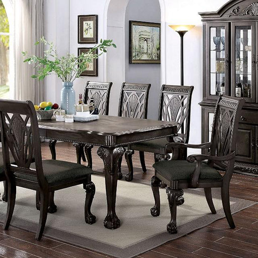 Petersburg Dark Gray Dining Table w/ 1x18"Leaf - U&U Home Budget Furniture (Carteret, NJ)