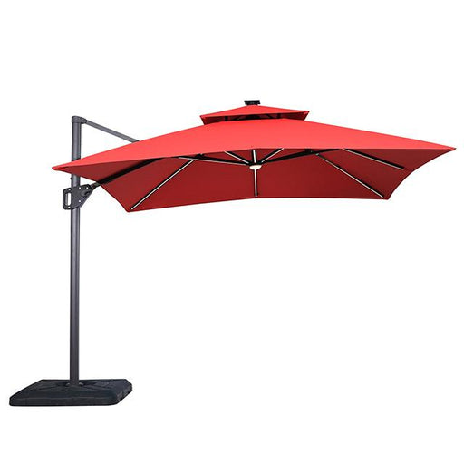 Sano 10 Ft Square Umbrella w/ Double Top w/ LED Light + 37" Large Base - U&U Home Budget Furniture (Carteret, NJ)