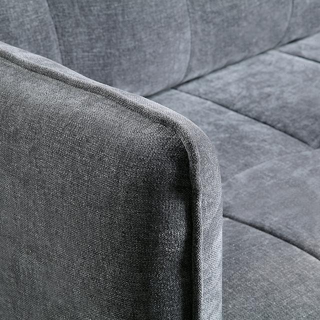 LYNDA Loveseat w/ Pillows, Dark Gray - U&U Home Budget Furniture (Carteret, NJ)
