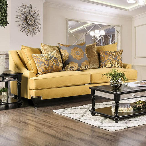 Viscontti Gold/Gray Sofa, Gold - U&U Home Budget Furniture (Carteret, NJ)