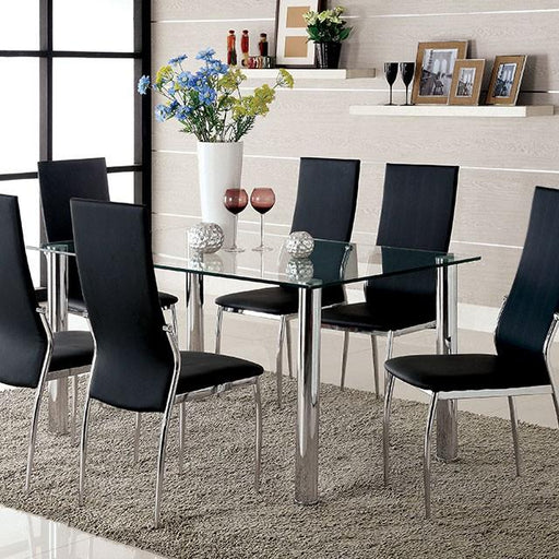 Oahu Chrome Dining Table - U&U Home Budget Furniture (Carteret, NJ)