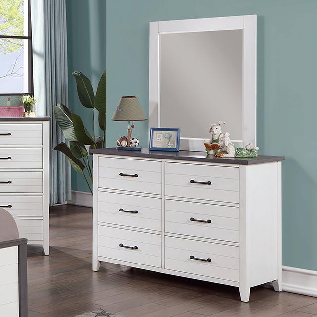 PRIAM Dresser, White/Gray - U&U Home Budget Furniture (Carteret, NJ)
