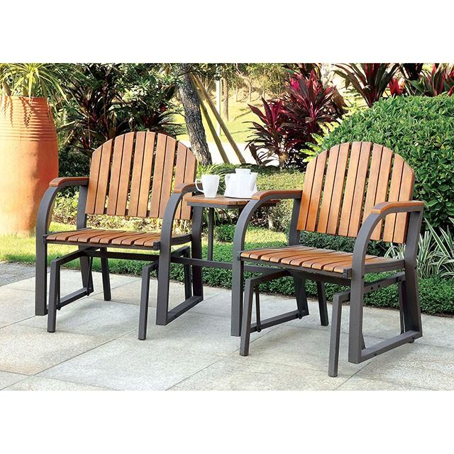 PERSE Dark Gray/Oak Rocking Chair - U&U Home Budget Furniture (Carteret, NJ)