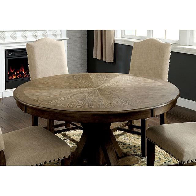 Julia Light Oak Round Dining Table - U&U Home Budget Furniture (Carteret, NJ)