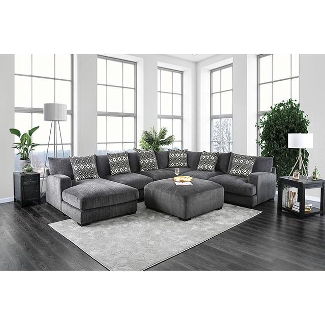 Kaylee Gray U-Shaped Sectional - U&U Home Budget Furniture (Carteret, NJ)