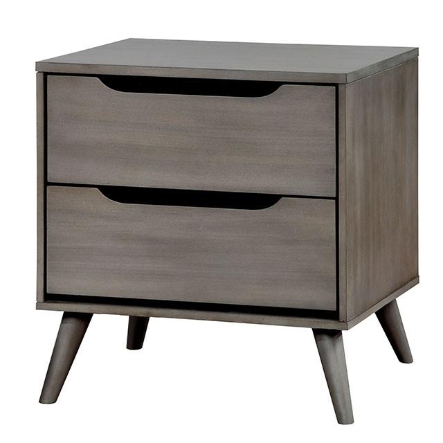 Lennart Gray Night Stand - U&U Home Budget Furniture (Carteret, NJ)