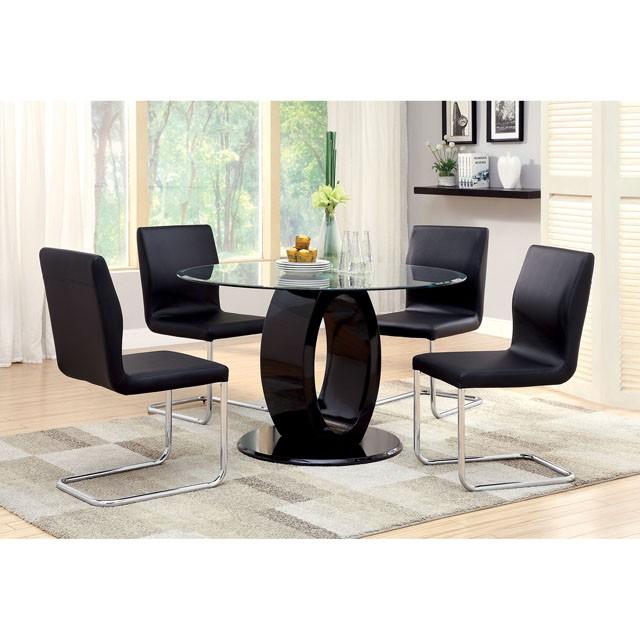 LODIA I Black/Silver Side Chair - U&U Home Budget Furniture (Carteret, NJ)