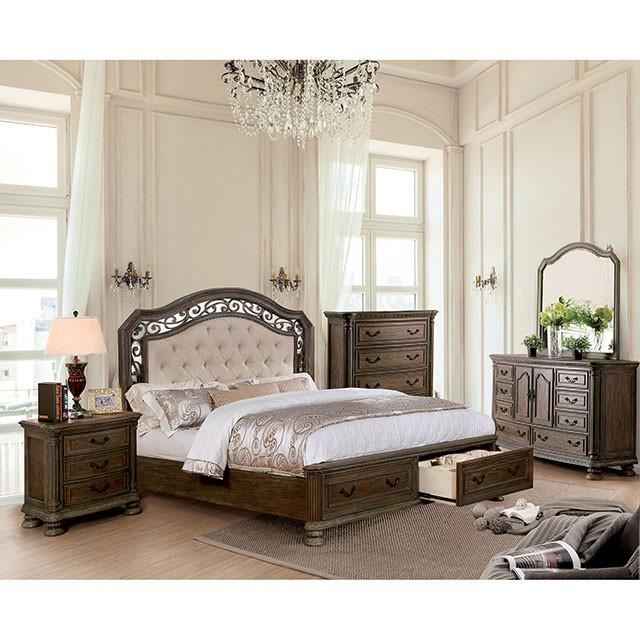 Persephone Rustic Natural Tone Night Stand - U&U Home Budget Furniture (Carteret, NJ)