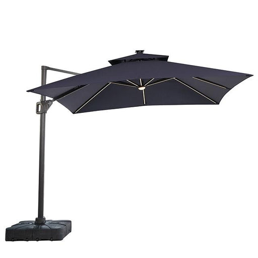 Sano 10 Ft Square Umbrella w/ Double Top w/ LED Light + 37" Large Base - U&U Home Budget Furniture (Carteret, NJ)