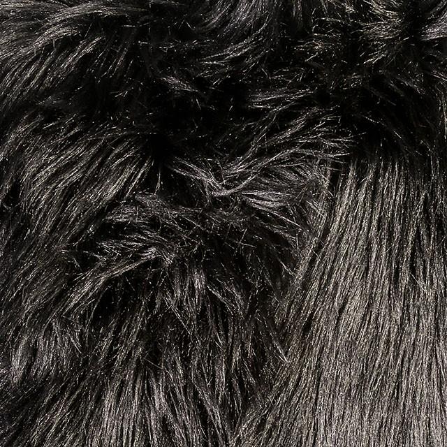 Jet Black 20" X 20" Pillow, Fur Black (2/CTN) - U&U Home Budget Furniture (Carteret, NJ)