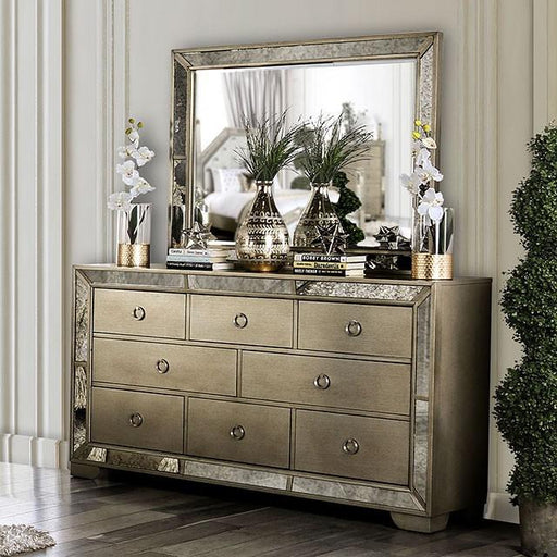 LORAINE Champagne Dresser - U&U Home Budget Furniture (Carteret, NJ)