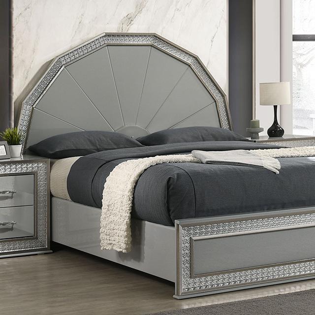 Cassiopeia E.King & Queen Bed Squre & Circular - U&U Home Budget Furniture (Carteret, NJ)