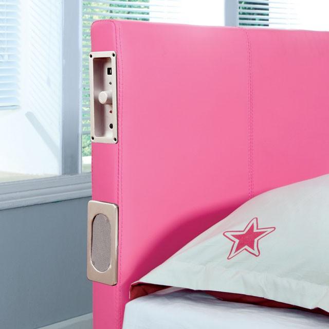 Evans Bed Espresso & Pink - U&U Home Budget Furniture (Carteret, NJ)