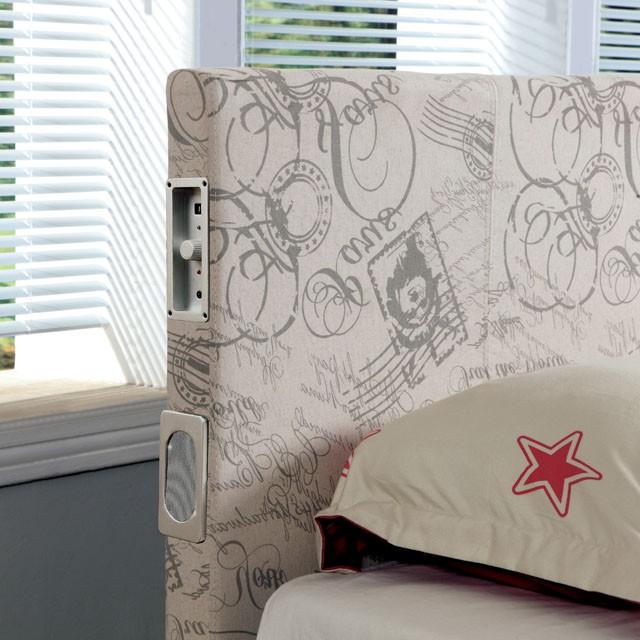 Evans E.King & Cal.King Bed Espressso, White, & Camel - U&U Home Budget Furniture (Carteret, NJ)