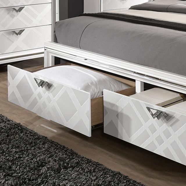 Emmeline 4 & 5 Piece Queen Bedroom Set Gray & White - U&U Home Budget Furniture (Carteret, NJ)