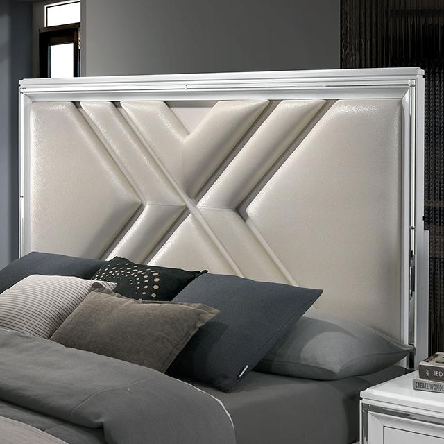 Emmeline 4 & 5 Piece Queen Bedroom Set Gray & White - U&U Home Budget Furniture (Carteret, NJ)