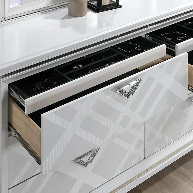 Emmeline Bed Silver & White - U&U Home Budget Furniture (Carteret, NJ)