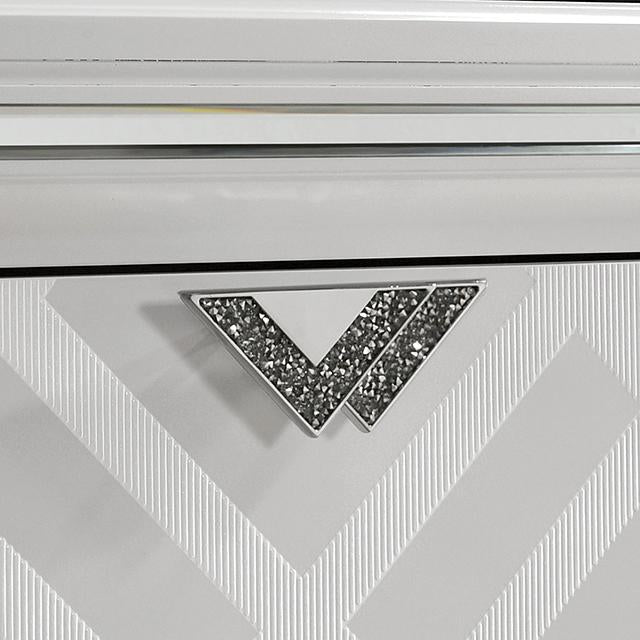 Emmeline Bed Silver & White - U&U Home Budget Furniture (Carteret, NJ)