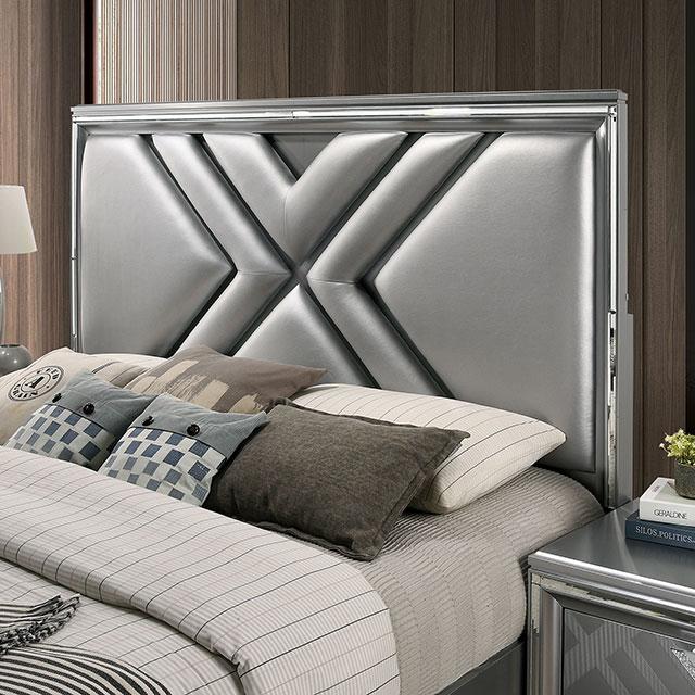 Emmeline 4 & 5 Piece Queen Bedroom Set Gray & White - U&U Home Budget Furniture (Carteret, NJ)