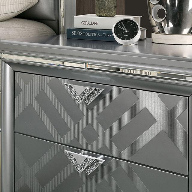 Emmeline Bed Silver & White - U&U Home Budget Furniture (Carteret, NJ)
