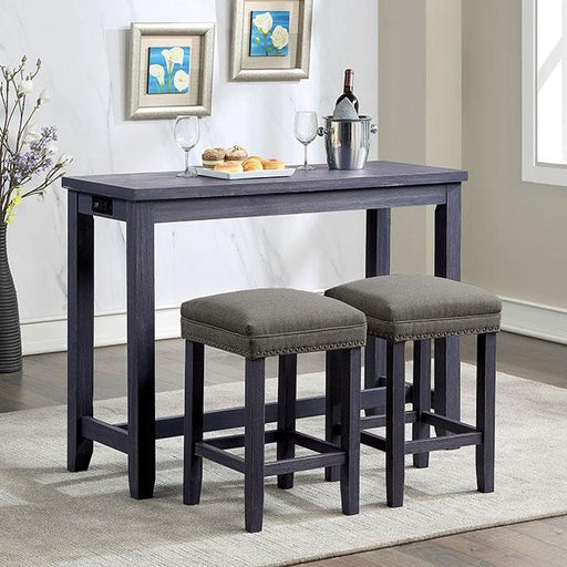 Caerleon 3 & 4 Piece Counter Ht. Set Gray & Blue - U&U Home Budget Furniture (Carteret, NJ)